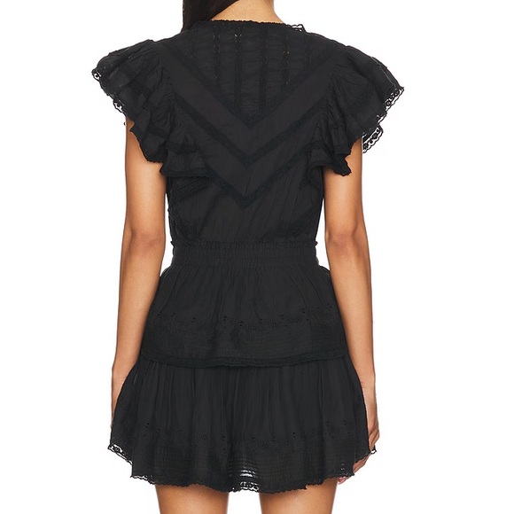 LOVESHACKFANCY GWEN MINI DRESS SIZE XS BLACK - Picture 6 of 12